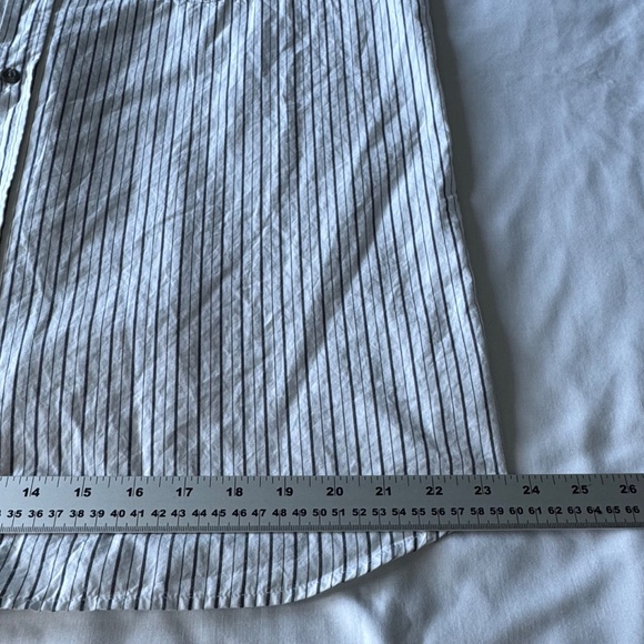 Levi's Vintage Orange Tab Men's Striped Short Sleeve Cotton Shirt White/Gray Lg - Picture 13 of 14